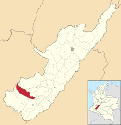 Location of the municipality and town of Saladoblanco in the Huila Department of Colombia.