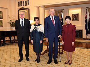 Dame Patsy and Sir David with Governor-General and Mrs Hurley (cropped)