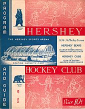 Hershey Hockey Club Program and Guide 1938-39 Cover