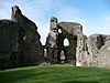 Abergavenny Castle curtain wall interior. Abergavenny Castle is a castle in the town of Abergavenny, Monmouthshire in south east Wales.
