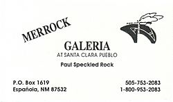 Business card for Merrock Galeria
