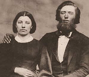 Caroline and Charles Ingalls sepia cropped