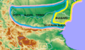 Early Bulgar Khanate. Zones of tribal control