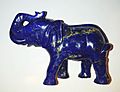 Elephant carved in lapis lazuli Length 7 cm arp