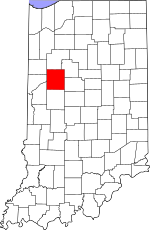Tippecanoe County's location in Indiana