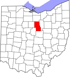 Map of Ohio highlighting Richland County