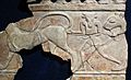 Parte di fregio con minotauro e felini, 600-550 ac ca., da regia, foro romano (antiquarium del foro) 02
