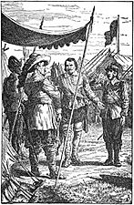 03 Colonel Munro presents Malcolm to the King-Illust by Johan Schonberg for Lion of the North by G A Henty