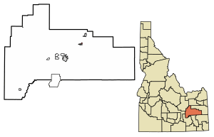 Location of Basalt in Bingham County, Idaho.
