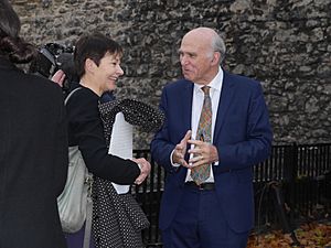 Caroline Lucas and Vice Cable sharing a joke
