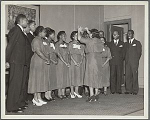 Juanita Hall, conducting the Negro Melody Singers