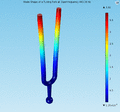 Mode Shape of a Tuning Fork at Eigenfrequency 440.09 Hz