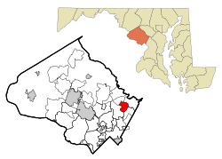 Location of Cloverly, Maryland