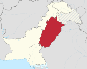 Location of Punjab in Pakistan