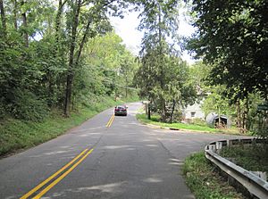 Along eastbound River Road at Rockafellows Mills Road
