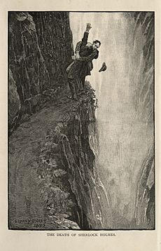 Sherlock Holmes and Professor Moriarty at the Reichenbach Falls