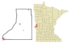 Location of Browns Valleywithin Traverse County, Minnesota