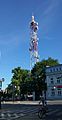 Wysoki na 100 metrów maszt TP Emitel przy Mościckiego w Tomaszowie. Obsługuje sieci komórkowe oraz TVP1