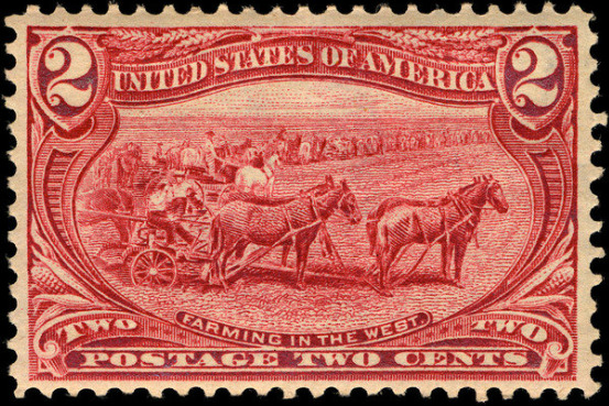 2c Farming in the West 1898 U.S. stampf