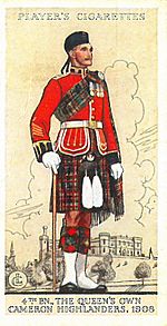 4th Battalion, The Queen's Own Cameron Highlanders Cigarette Card