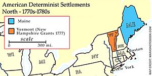 American Determinist Settlements North 1770