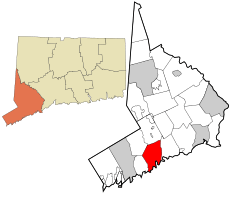 Location in Fairfield County and Connecticut