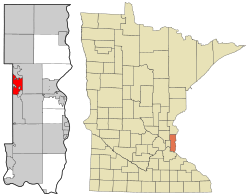 Location of the city of Mahtomediwithin Washington County, Minnesota