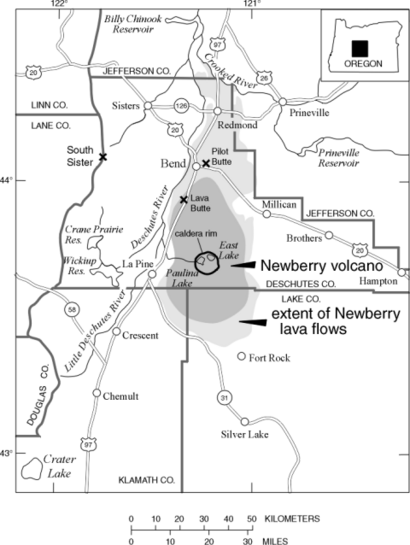 Newberry Volcano Map