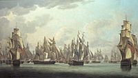 Robert Dodd - Commodore Dance's celebrated action against a French squadron