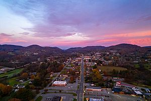 Aerial view of the sunrise over Sparta 11/11/2021