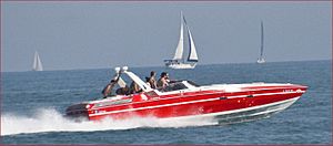 Speedboat on Lake Michigan in Chicago