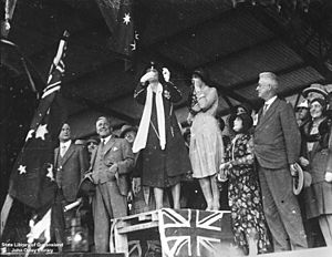 StateLibQld 1 108416 Official opening of the Kyogle Railway Line at South Brisbane, 1930