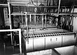StateLibQld 1 212036 Cream pasteurising and cooling coils at Murgon Butter Factory, 1939
