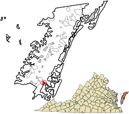 Accomack County Virginia incorporated and unincorporated areas Quinby highlighted