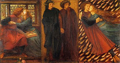 Dante Gabriel Rossetti - Paolo and Francesca da Rimini (1862)