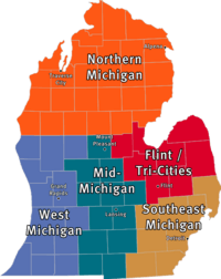 Lower Peninsula of Michigan map