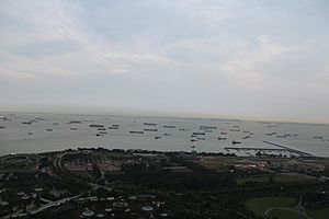 Singapore Strait View from Marina Bay Sands in Singapore