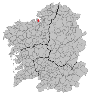 Location of Sada within Galicia