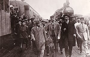 Teymourtash on arrival in Moscow in 1926 for diplomatic discussions