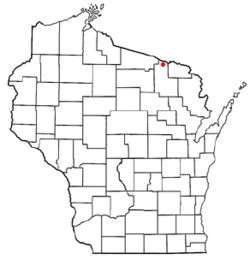 Location of Alvin, Wisconsin