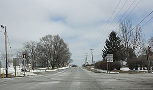 The intersection of Highways 11 and 120 in Spring Prairie