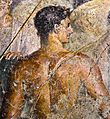Wall painting - Briseis taken away from Achilles - Pompeii (VI 8 5) - Napoli MAN 9105 - 03 (cropped)