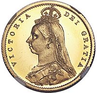 Gold coin showing a woman's head facing left