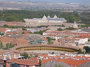 The Royal Palace and the Bullring of Aranjuez, seen from El Mirador Housing Estate Hill