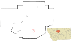 Location of Geraldine, Montana