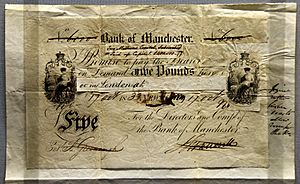 Collage for banknote design, Bank of Manchester, UK, 1833. On display at the British Museum in London