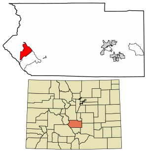 Location of the Howard CDP in Fremont County, Colorado.