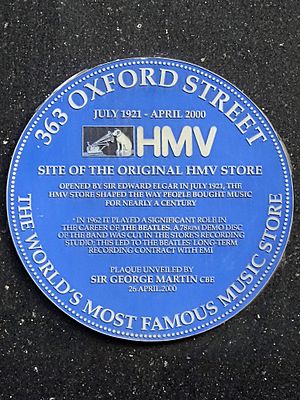 HMV 363 Oxford Street Plaque