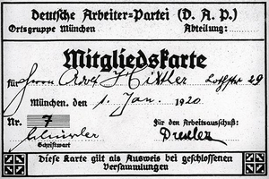 Hitler's DAP membership card