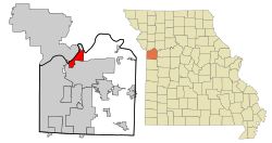 Location of Sugar Creek, Missouri